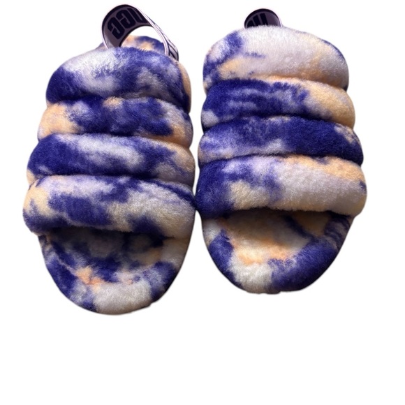 UGG Fluff Yeah Slide Sling Back Sandals in Purple/Pink Tie-Dye Size 7 — SASSY!!! - Picture 4 of 8